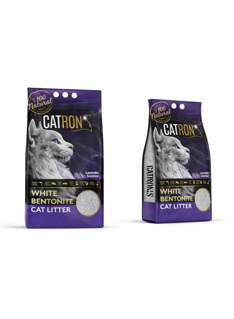 Catron Cat Litter Lavender 10L – Premium Turkish White Bentonite, Fast Clumping, 99% Dust Free, Strong Odor Control | Catron - Image 1